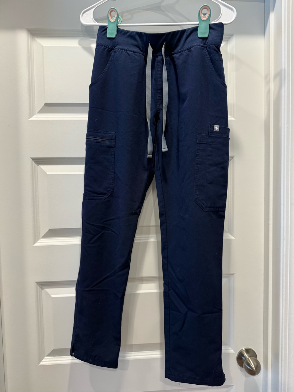 Figs Navy Drawstring Cargo Jogger Pants